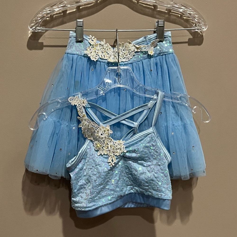 A blue child dance costume